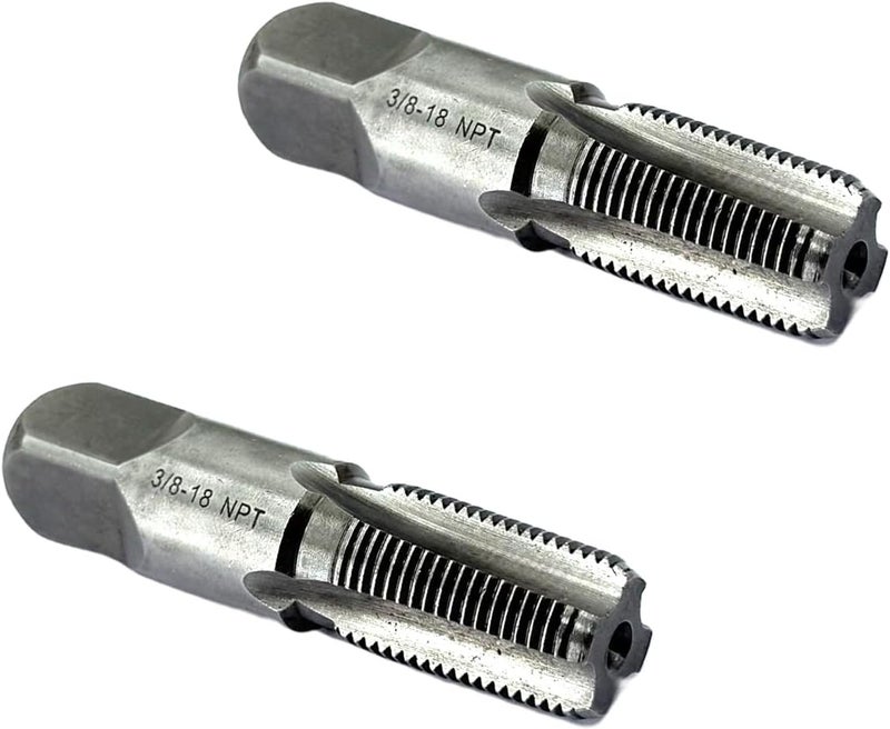 Smsucfuda 2 Pcs 3/8 NPT Pipe Taps,Carbon Steel Hand Threading Tap for Plumbing Projects,Auto Repairs and Other Various DIY Thread Cutting Tools Small Poject - Image 1